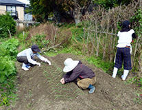 畑作業を手伝う有志の人達